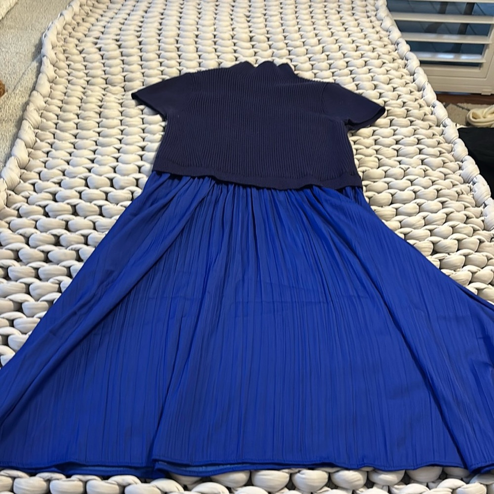 Anthropologie size M mixed media mock neck dress.
